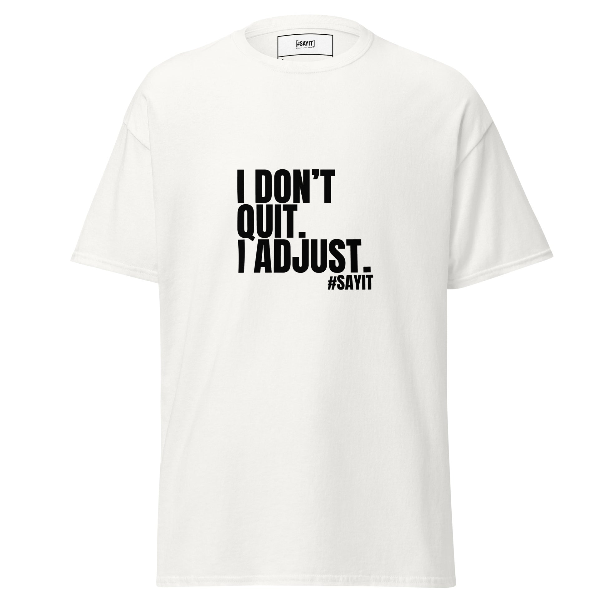 t-shirt unisexe, t-shirt streetwear coton, t-shirt 100 % coton, basique mode engagé, t-shirt #SAYIT, mode éthique unisexe, coton durable, t-shirt minimaliste, look streetwear, t-shirt à message