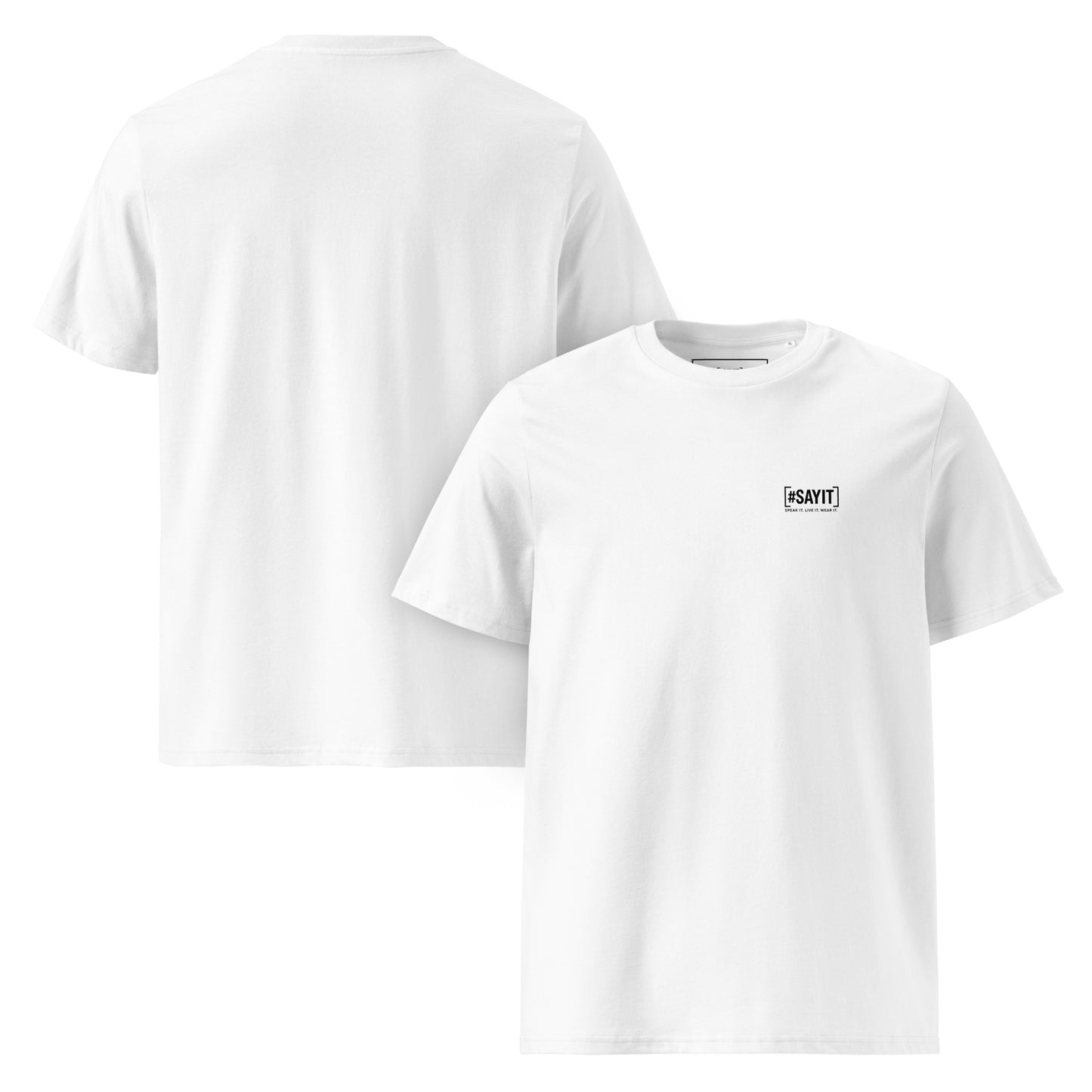 t-shirt citation, t-shirt message fort, affirmation de soi, force intérieure, résilience, streetwear affirmé, t-shirt motivation, empowerment, style minimaliste, t-shirt unisexe, selfmade, t-shirt #SAYIT, confiance en soi, mode engagée, développement personnel, t-shirt noir et blanc, vêtement à message, lifestyle inspirant, force mentale, expression personnelle