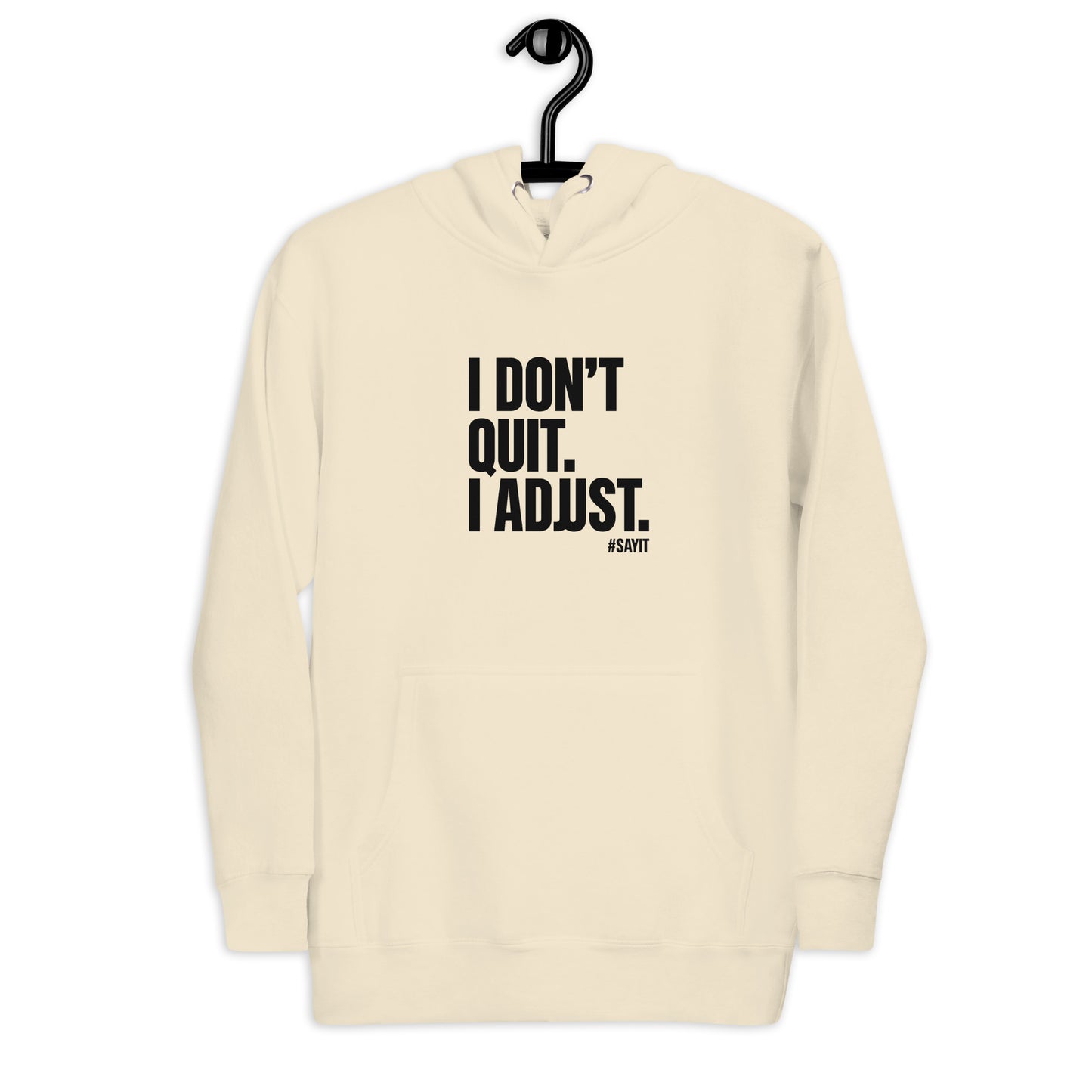 Sweat à capuche unisexe #SAYIT, hoodie streetwear en coton, look minimaliste, capuche 3 panneaux, mode urbaine éthique pour toutes saisons.