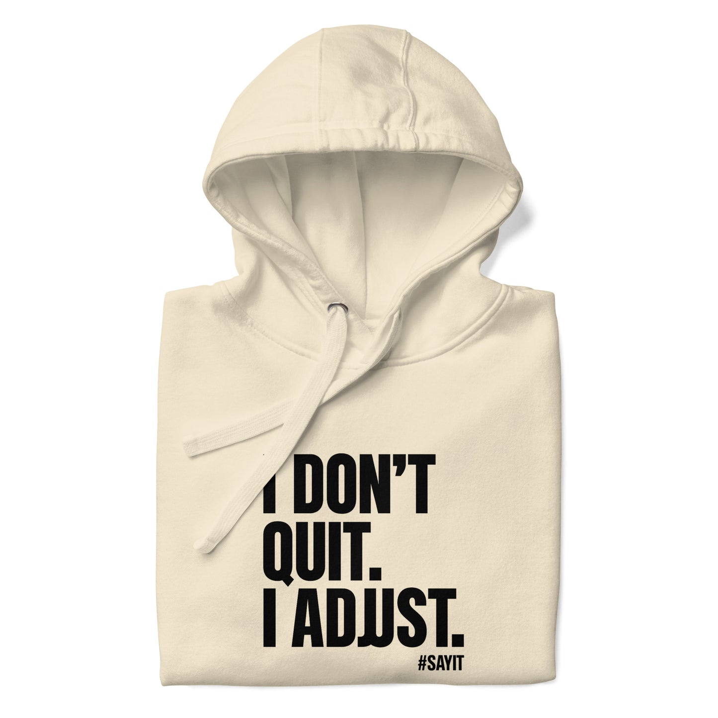 Sweat à capuche unisexe #SAYIT, hoodie streetwear en coton, look minimaliste, capuche 3 panneaux, mode urbaine éthique pour toutes saisons.