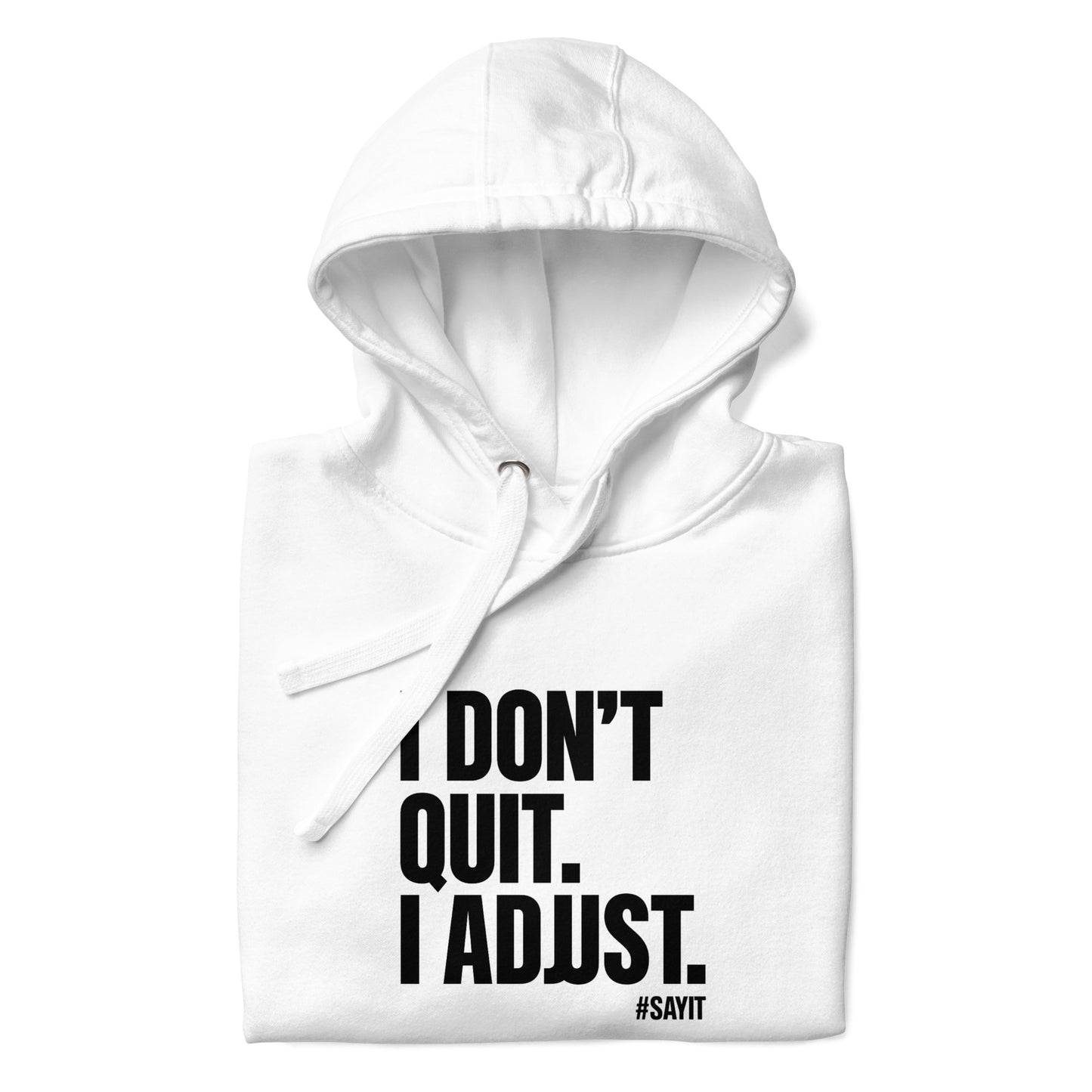 Sweat à capuche unisexe #SAYIT, hoodie streetwear en coton, look minimaliste, capuche 3 panneaux, mode urbaine éthique pour toutes saisons.