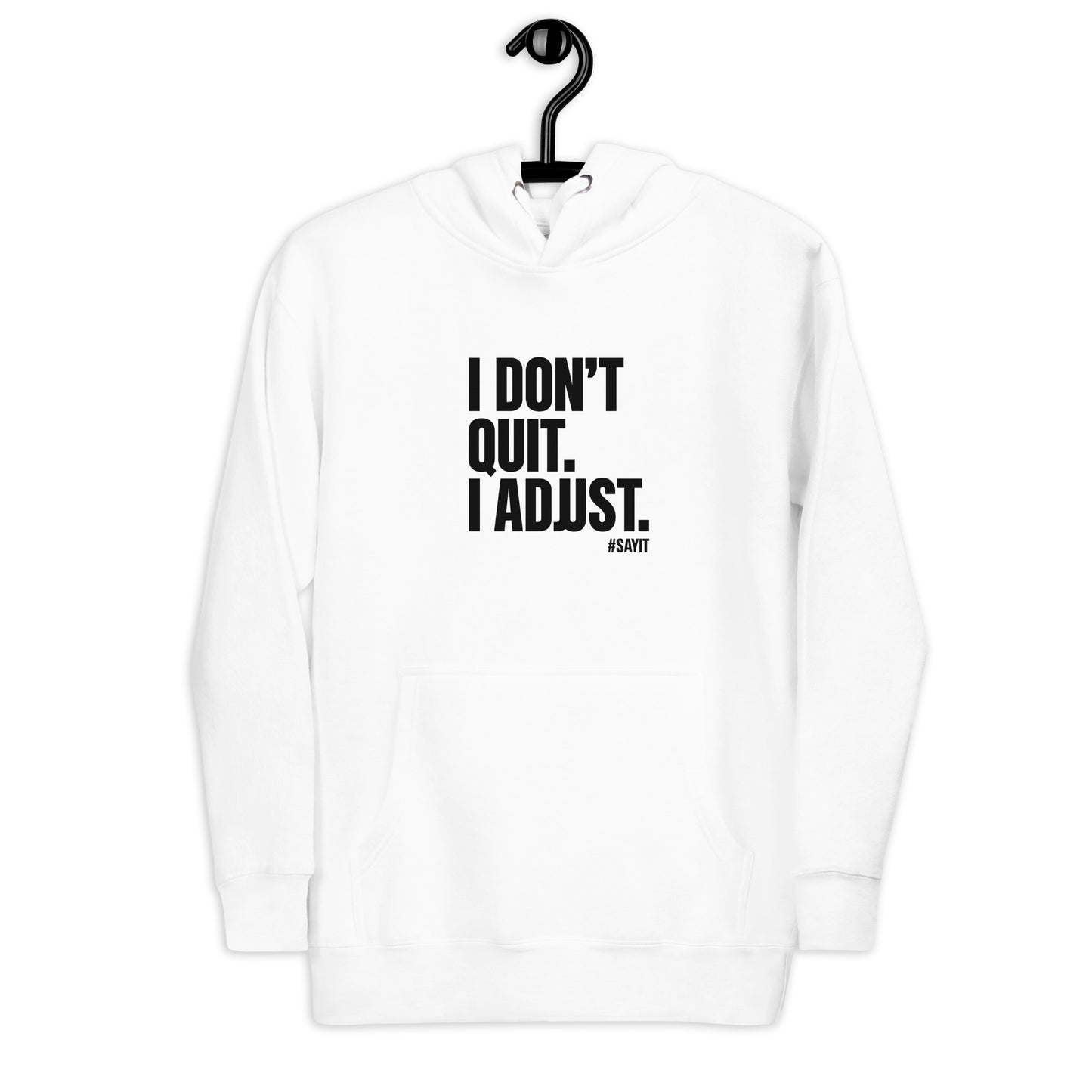 Sweat à capuche unisexe #SAYIT, hoodie streetwear en coton, look minimaliste, capuche 3 panneaux, mode urbaine éthique pour toutes saisons.