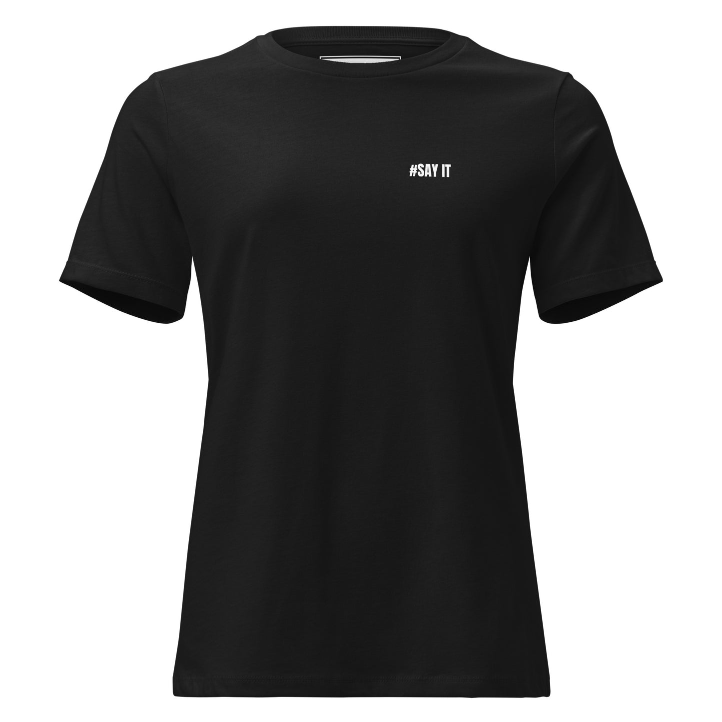 T-shirt femme coupe décontractée en coton doux, avec un petit cœur discret imprimé au centre du dos.